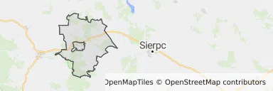 Mapa z zaznaczonym Skępem