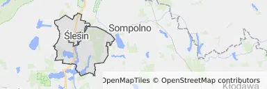 Mapa z zaznaczonym Ślesinem