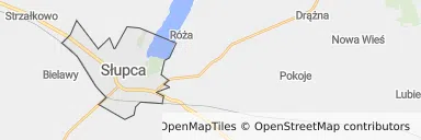 Mapa z zaznaczoną Słupcy