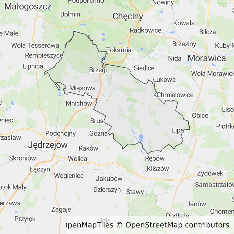 Mapa z zaznaczonym Sobkowem