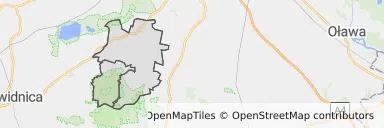 Mapa z zaznaczoną Sobótką
