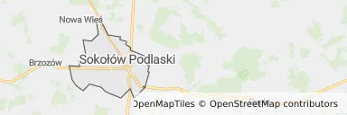 Mapa z zaznaczonym Sokołowie Podlaskim