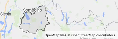 Mapa z zaznaczonym Sompolnem