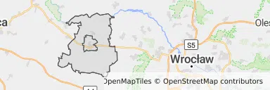 Mapa z zaznaczoną Środzie Śląskiej