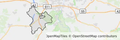 Mapa z zaznaczonym Stęszewem