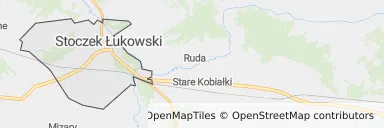 Mapa z zaznaczonym Stoczku Łukowskim