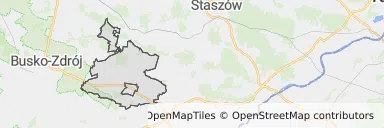 Mapa z zaznaczonym Stopnicy