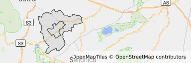 Mapa z zaznaczonym Strzegomiu