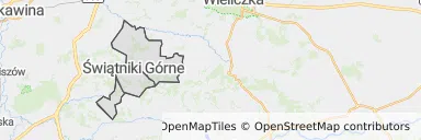 Mapa z zaznaczonym Świątnikach Górnych