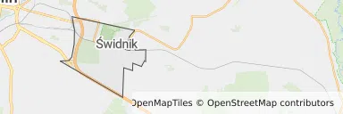 Mapa z zaznaczonym Świdnikiem