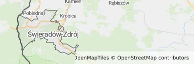 Mapa z zaznaczonym Świeradowie-Zdroju