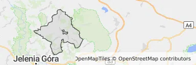 Mapa z zaznaczoną Świerzawem