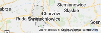 Mapa z zaznaczonymi Świętochłowicami