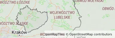 Mapa z zaznaczonym województwem świętokrzyskim