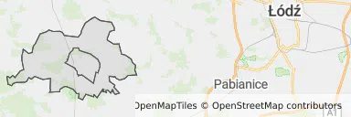 Mapa z zaznaczonym Szadkiem