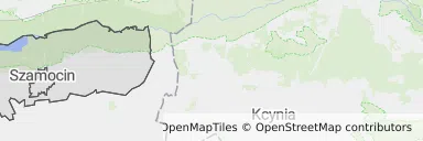 Mapa z zaznaczonym Szamocinem