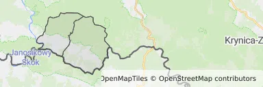 Mapa z zaznaczonym Szczawnicy