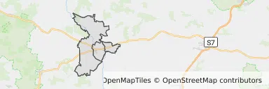 Mapa z zaznaczonym Szczekocinami