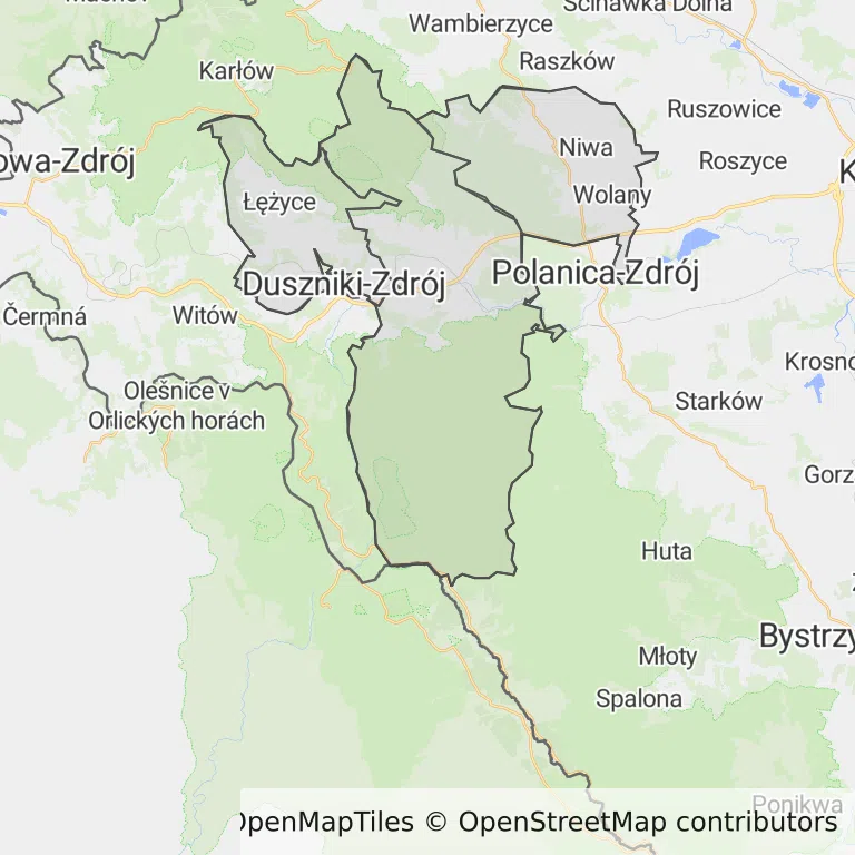 Mapa z zaznaczoną Szczytnej