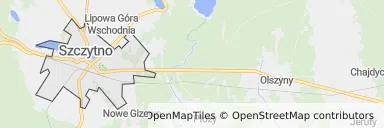 Mapa z zaznaczonym Szczytnem