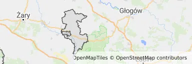 Mapa z zaznaczoną Szprotawem