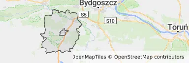 Mapa z zaznaczonym Szubinem