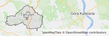 Mapa z zaznaczonym Tarczynem