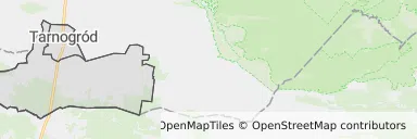 Mapa z zaznaczonym Tarnogrodzem