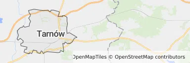 Mapa z zaznaczonym Tarnowem