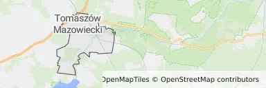 Mapa z zaznaczonym Tomaszowie Mazowieckim