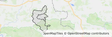 Mapa z zaznaczonym Tuchowem