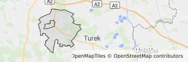 Mapa z zaznaczonym Tuliszkowem