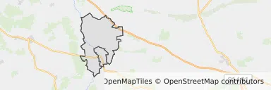 Mapa z zaznaczonym Uniejowem