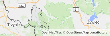 Mapa z zaznaczonym Ustroniu