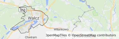 Mapa z zaznaczonym Wałczem