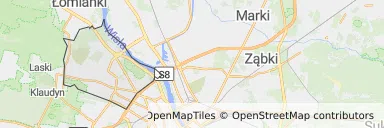 Mapa z zaznaczonymi Bielanami w Warszawie