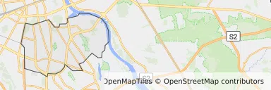 Mapa z zaznaczonym Mokotowem w Warszawie