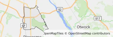 Mapa z zaznaczonym Ursynowem w Warszawie
