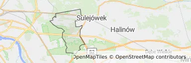 Mapa z zaznaczoną Wesołą w Warszawie
