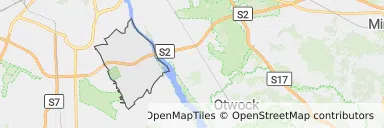 Mapa z zaznaczonym Wilanowem w Warszawie