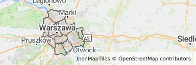 Mapa z zaznaczoną Warszawą