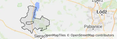 Mapa z zaznaczoną Warcem