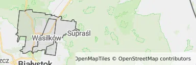 Mapa z zaznaczonym Wasilkowem