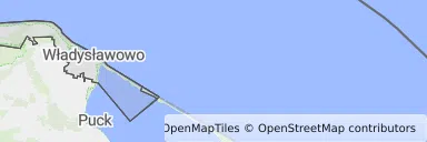 Mapa z zaznaczonym Władysławowem