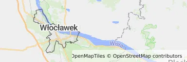Mapa z zaznaczonym Włocławkiem