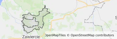 Mapa z zaznaczonymi Włodowicami