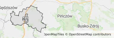 Mapa z zaznaczonym Wodzisławiu