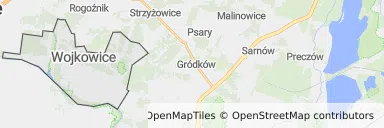 Mapa z zaznaczonymi Wojkowicami
