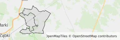 Mapa z zaznaczonym Wołominem