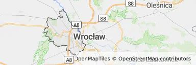 Mapa z zaznaczoną Fabryczną we Wrocławiu